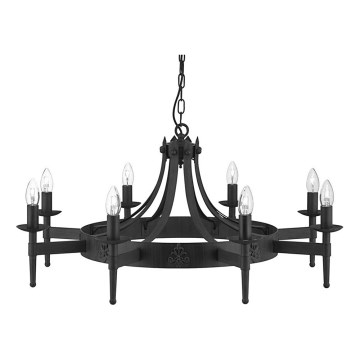 Searchlight - CARTWHEEL Chain-Hung Chandelier 8xE14/60W/230V, Black