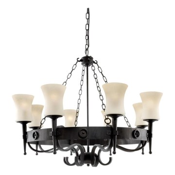 Searchlight - CARTWHEEL Chain-Hung Chandelier 8xE27/60W/230V, Black