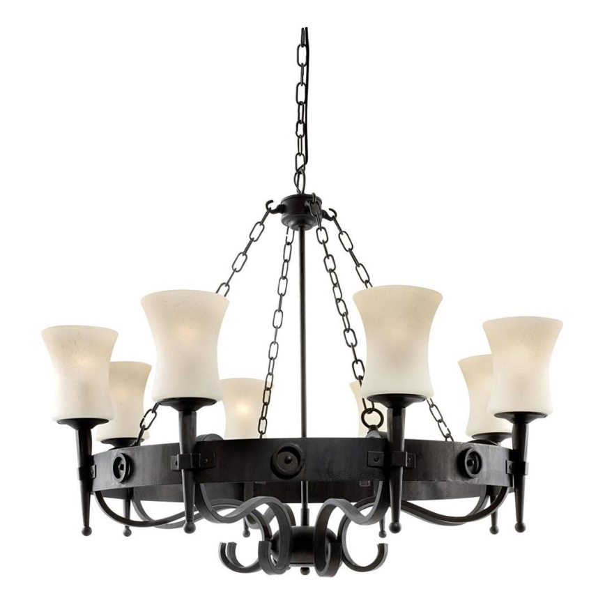 Searchlight - CARTWHEEL Chain-Hung Chandelier 8xE27/60W/230V, Black