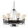 Searchlight - CARTWHEEL Chain-Hung Chandelier 8xE27/60W/230V, Black
