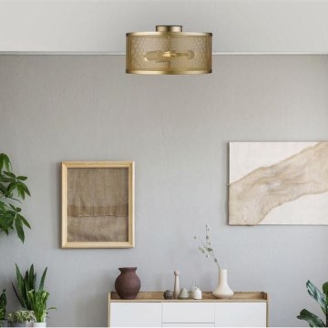 Searchlight - Ceiling light FISHNET 3xE27/60W/230V golden