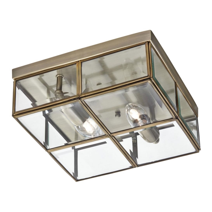 Searchlight - Ceiling light FLUSH 2xE14/40W/230V brass