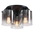Searchlight - Ceiling light SWEDEN 3xE27/60W/230V dia. 39 cm black/smoked
