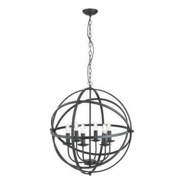 Searchlight - Chain-hung chandelier ORBIT 6xE14/60W/230V black