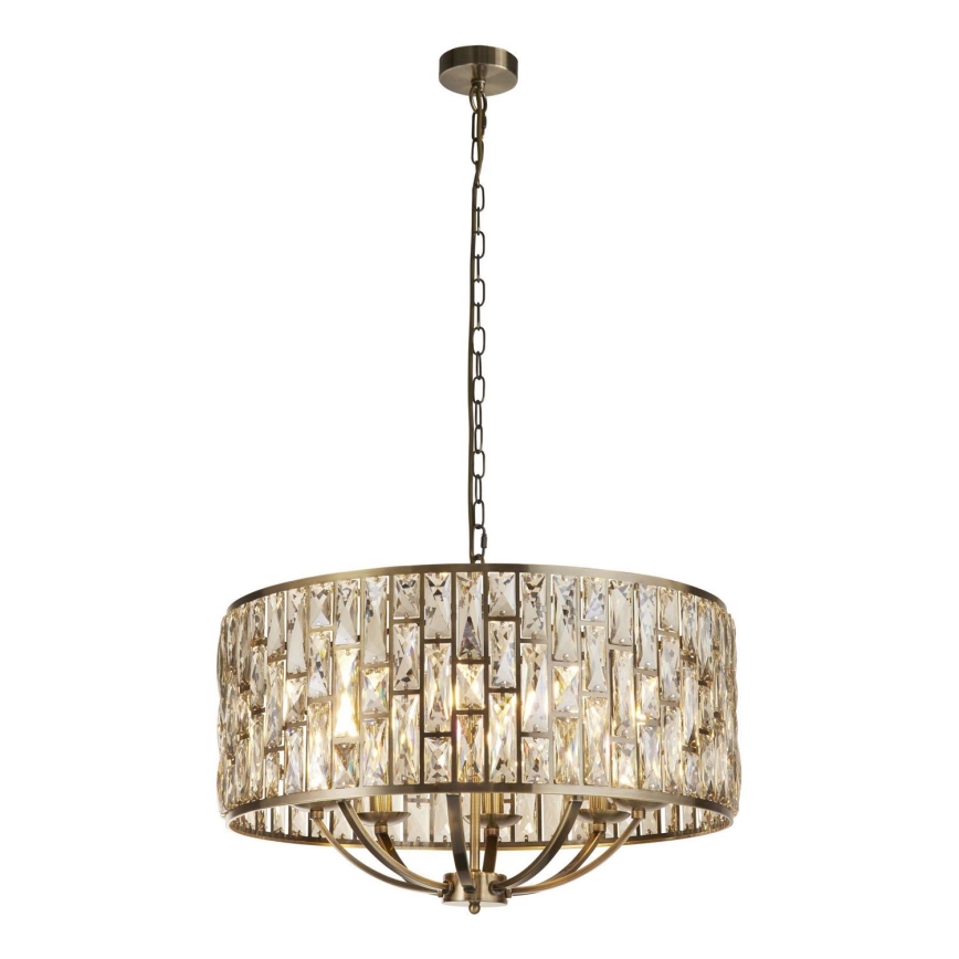 Searchlight - Chandelier on a chain BIJOU 8xE14/60W/230V d. 64 cm brass
