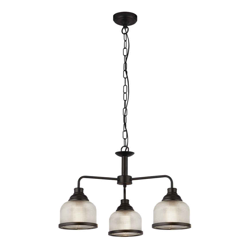 Searchlight - Chandelier on a chain BISTRO 3xE27/60W/230V black