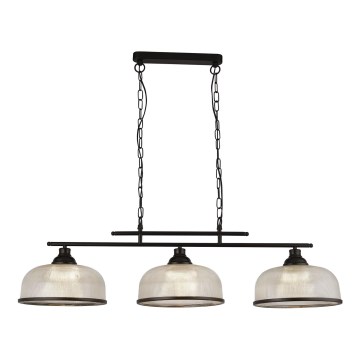 Searchlight - Chandelier on a chain BISTRO 3xE27/60W/230V black