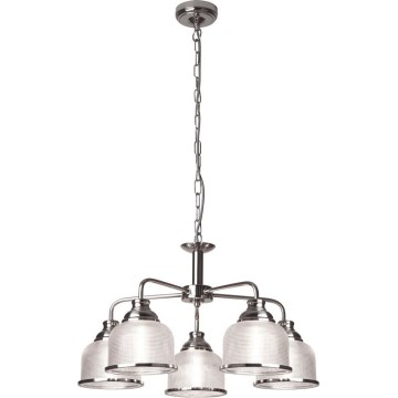 Searchlight - Chandelier on a chain BISTRO 5xE27/60W/230V shiny chrome