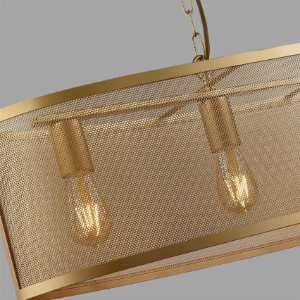 Searchlight - Chandelier on a chain FISHNET 4xE27/60W/230V golden