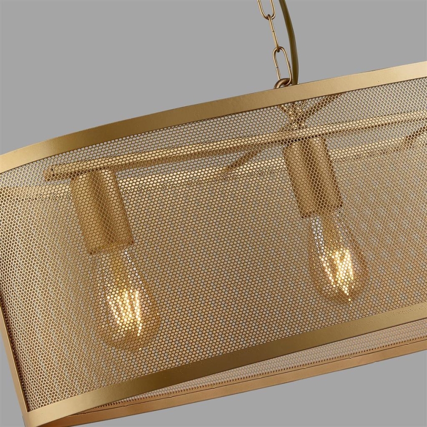 Searchlight - Chandelier on a chain FISHNET 4xE27/60W/230V golden