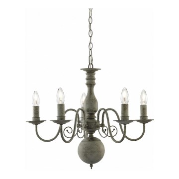 Searchlight - Chandelier on a chain GREYTHORNE 5xE14/40W/230V