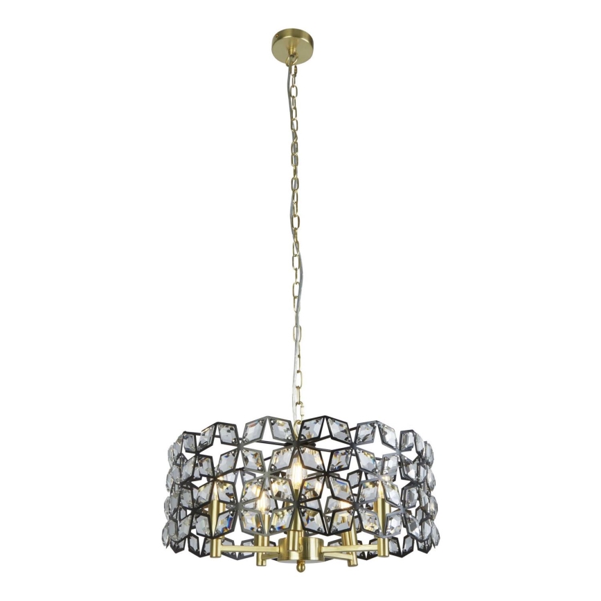 Searchlight - Chandelier on a chain IRIS 5xE14/60W/230V d. 48 cm brass