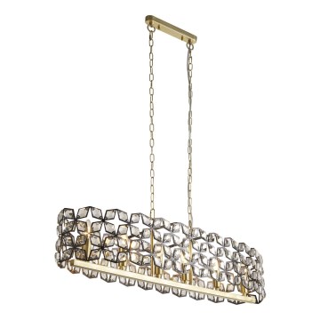 Searchlight - Chandelier on a chain IRIS 6xE14/60W/230V 100x30 cm brass