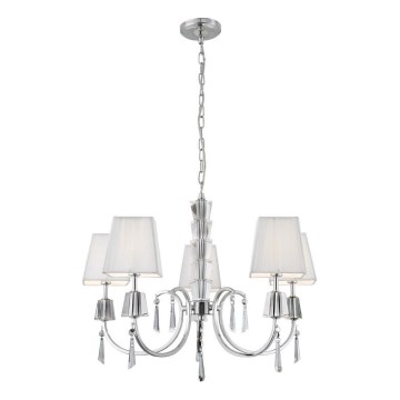 Searchlight - Chandelier on a chain PORTICO 5xG9/33W/230V shiny chrome