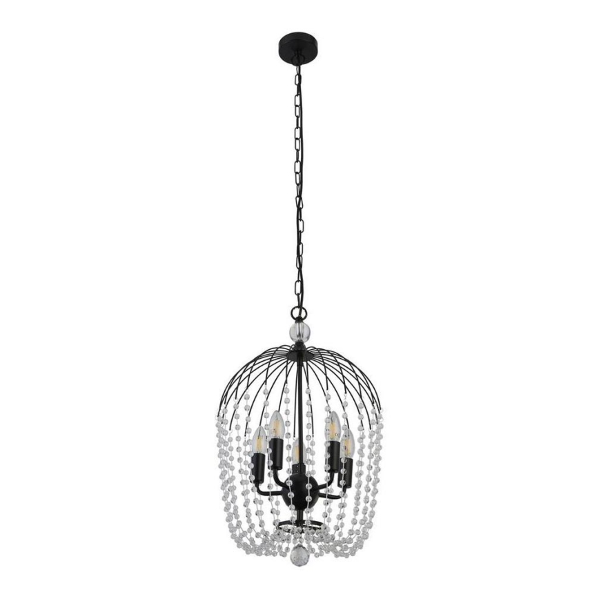 Searchlight - Chandelier on a chain SHOWER 5xE14/60W/230V black