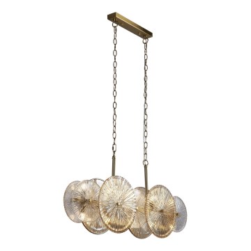 Searchlight - Chandelier on a chain WAGON WHEEL 10xG9/33W/230V brass