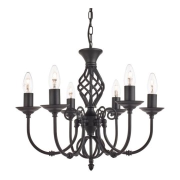 Searchlight - Chandelier on a chain ZANZIBAR 6xE14/60W/230V black