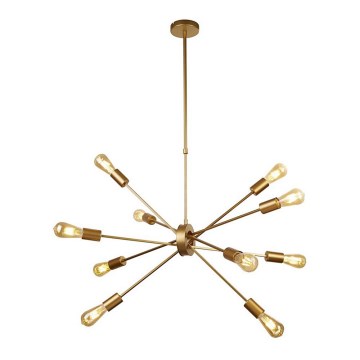 Searchlight - Chandelier on a pole ALPHA 10xE27/60W/230v gold