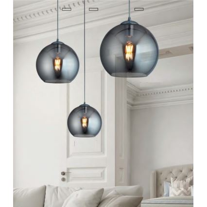 Searchlight - Chandelier on a string BALL 1xE27/60W/230V black