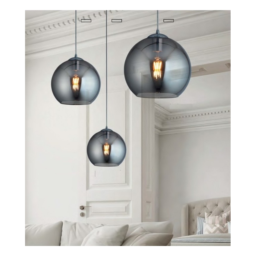 Searchlight - Chandelier on a string BALL 1xE27/60W/230V black