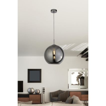 Searchlight - Chandelier on a string BALL 1xE27/60W/230V black