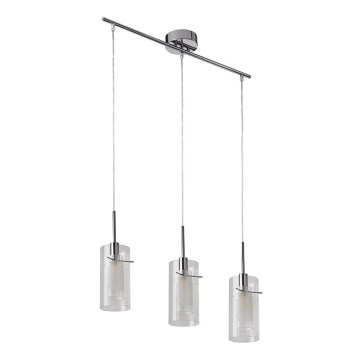 Searchlight - Chandelier on a string DUO 3xE14/60W/230V shiny chrome
