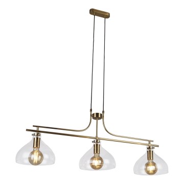 Searchlight - Chandelier on a string MARGARITA 3xE27/60W/230V brass