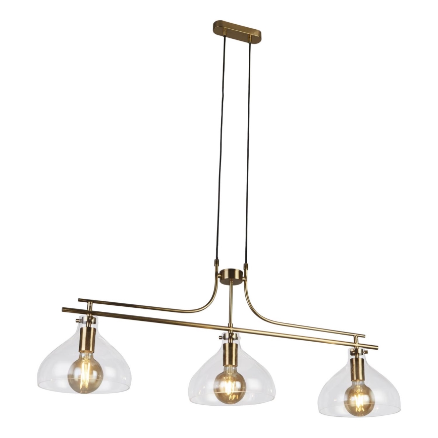 Searchlight - Chandelier on a string MARGARITA 3xE27/60W/230V brass