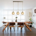 Searchlight - Chandelier on a string PENDANT 3xE27/40W/230V golden