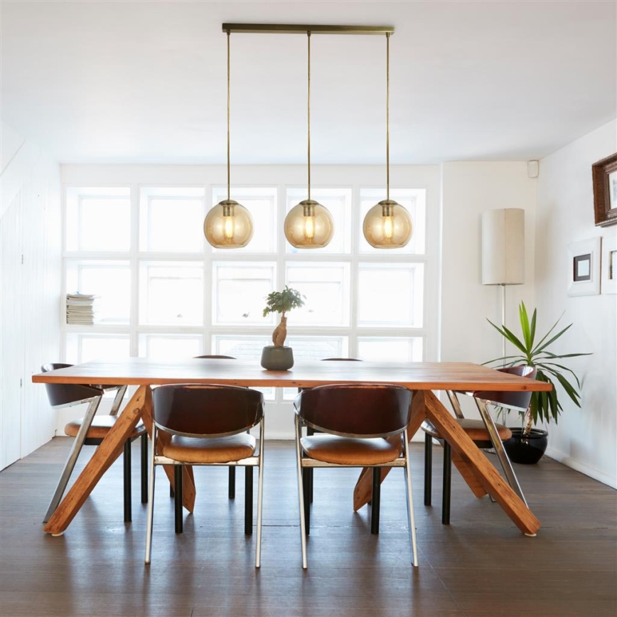 Searchlight - Chandelier on a string PENDANT 3xE27/40W/230V golden