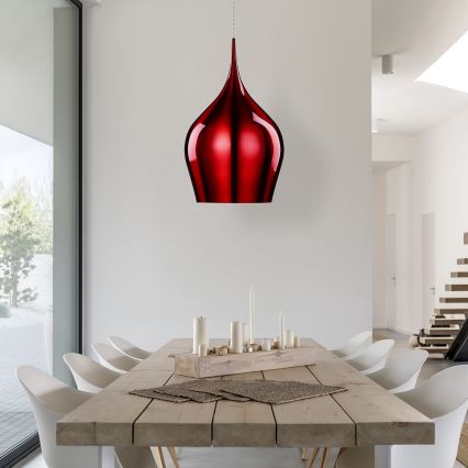 Searchlight - Chandelier on a string VIBRANT 1xE27/60W/230V red