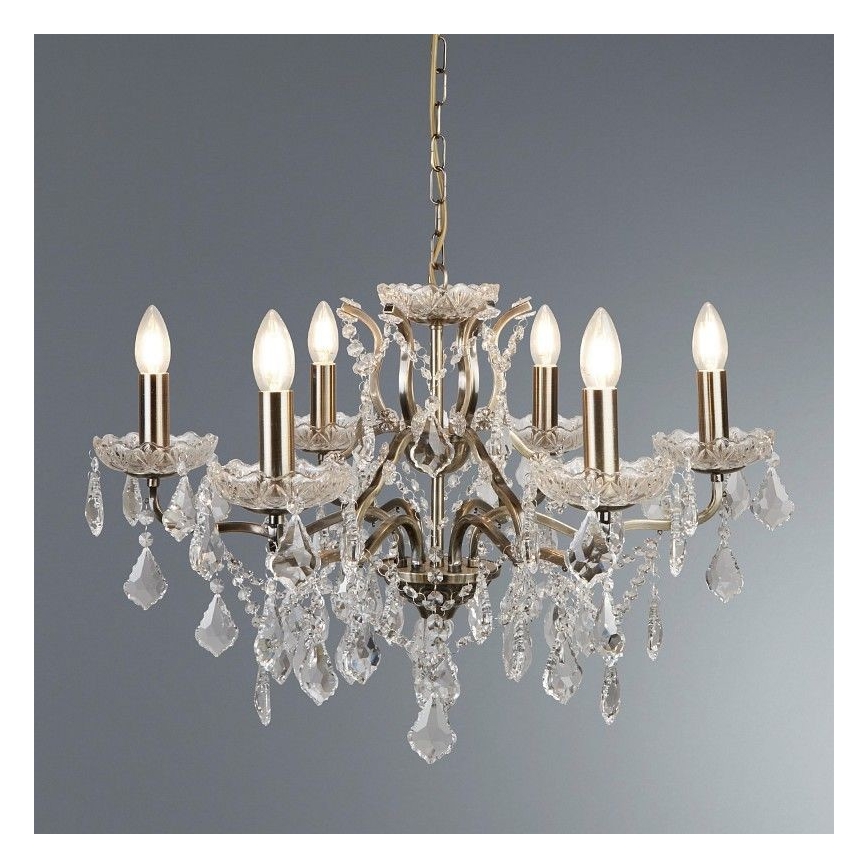 Searchlight - Crystal chain chandelier  PARIS 6xE14/40W/230V
