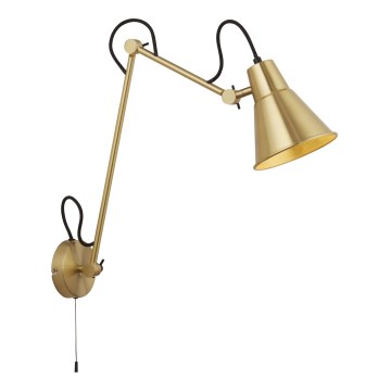 Searchlight - Dimmable wall lamp SWING ARM 1xE27/20W/230V brass