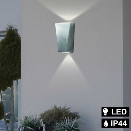 Searchlight - LED Outdoor wall light OUT 2xGU10/3W/230V IP44 silver