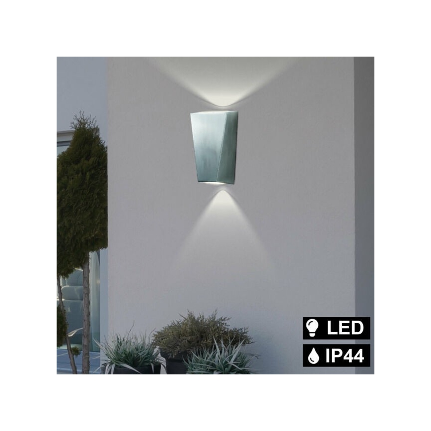 Searchlight - LED Outdoor wall light OUT 2xGU10/3W/230V IP44 silver
