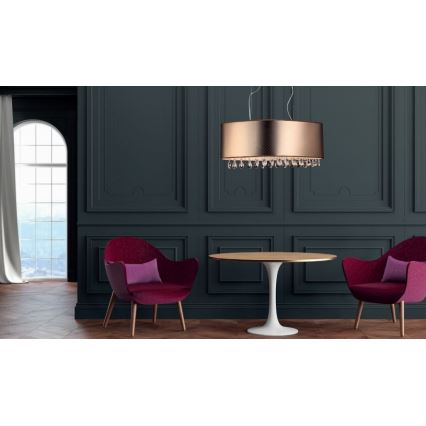 Searchlight - Chandelier on a string MOTAN 4xE14/40W/230V copper