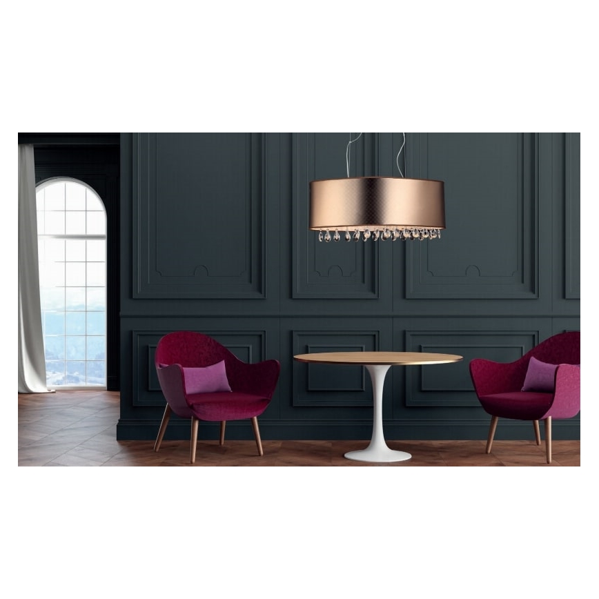 Searchlight - Chandelier on a string MOTAN 4xE14/40W/230V copper