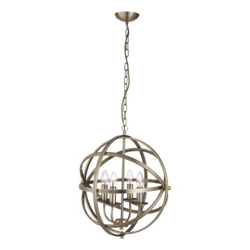 Searchlight - ORBIT Chain-Hung Chandelier 4xE14/60W/230V Brass
