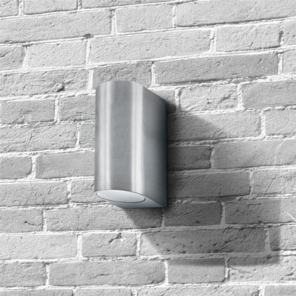 Searchlight - Outdoor wall light LEDO 2xGU10/6W/230V IP44 silver
