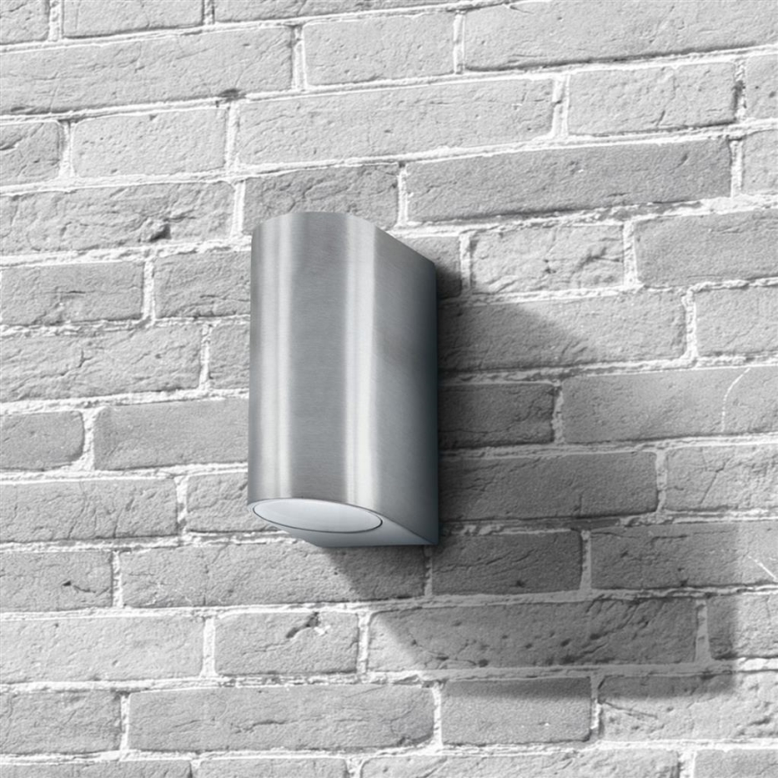 Searchlight - Outdoor wall light LEDO 2xGU10/6W/230V IP44 silver