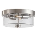Searchlight - PRESTON Bathroom Ceiling Light 2xE27/60W/230V IP44 Ø 33 cm Silver