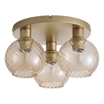 Searchlight - RADIANCE ceiling light 3xE27/60W/230V Ø 37.5 cm gold