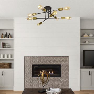 Searchlight - Surface-mounted chandelier ARMSTRONG 8xE27/60W/230V brass