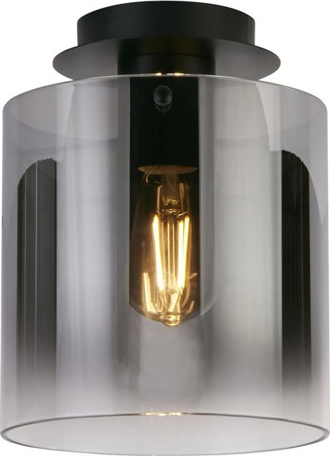 Searchlight - SWEDEN Ceiling Light 1xE27/60W/230V Ø 22 cm Black/Smoked
