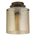 Searchlight - SWEDEN ceiling light 1xE27/60W/230V Ø 22 cm brown/smoky