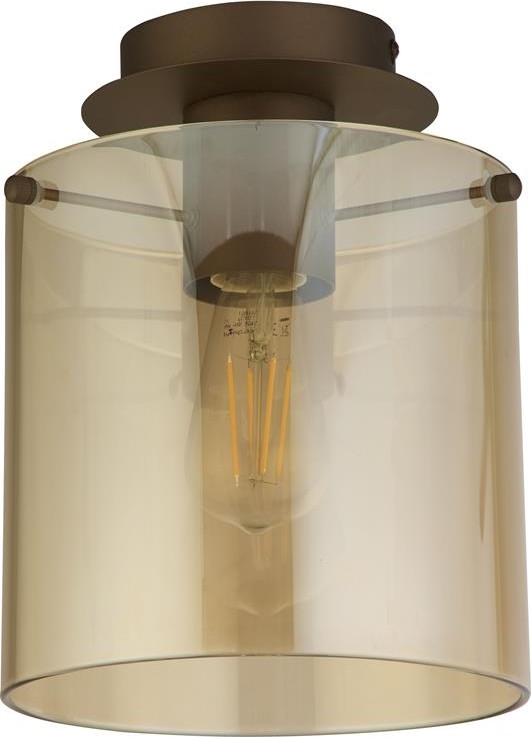 Searchlight - SWEDEN ceiling light 1xE27/60W/230V Ø 22 cm brown/smoky