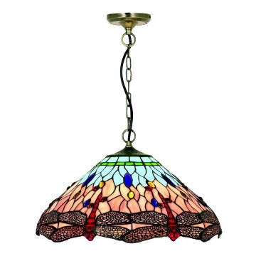 Searchlight - Tiffany chandelier on a chain DRAGONFLY 1xE27/60W/230V
