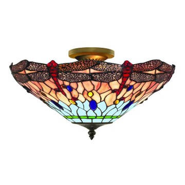 Searchlight - Tiffany surface-mounted chandelier DRAGONFLY 3xE14/40W/230V