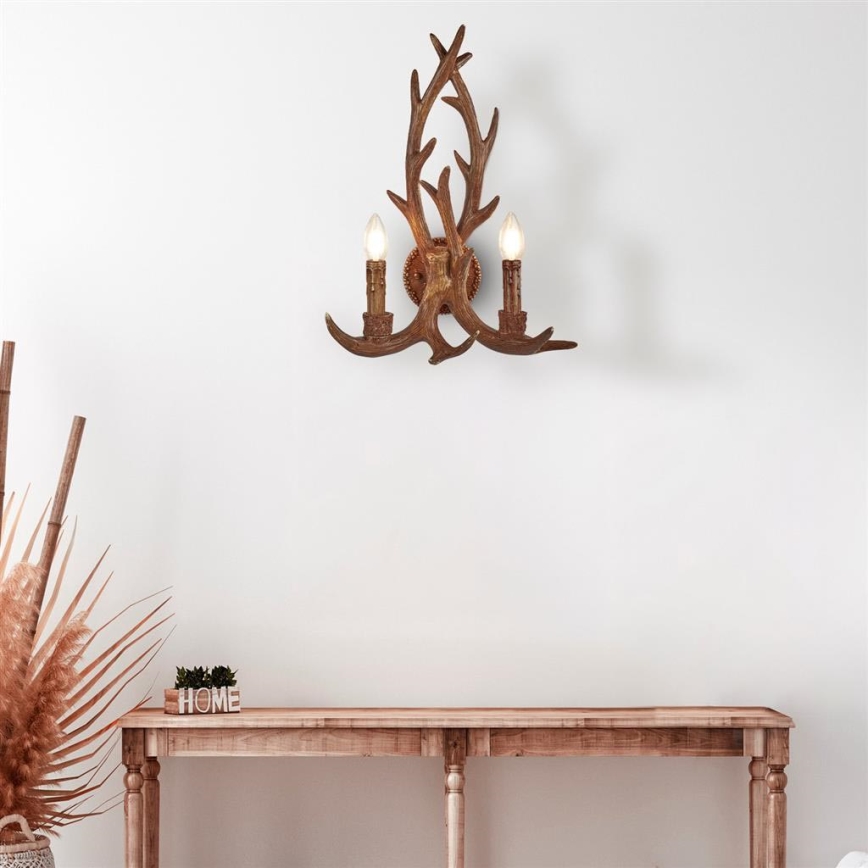 Searchlight - Wall light STAG 2xE14/40W/230V antlers