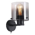 Searchlight - Wall Light SWEDEN 1xE27/60W/230V Black/Smoked